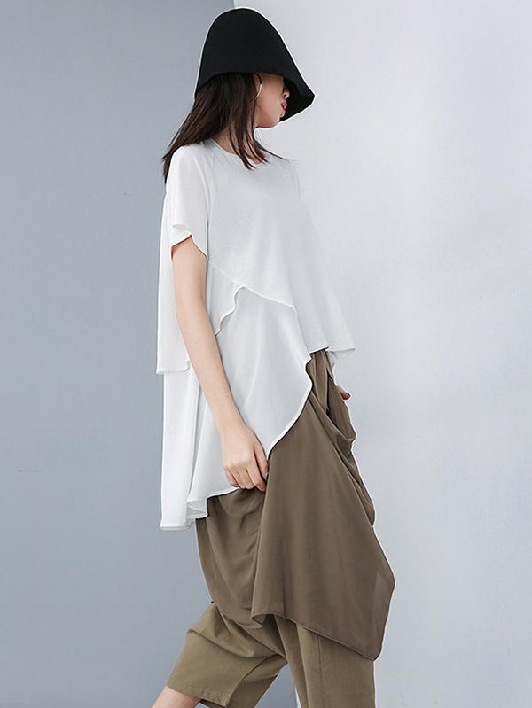 Loose Irregular Chiffon T-shirt