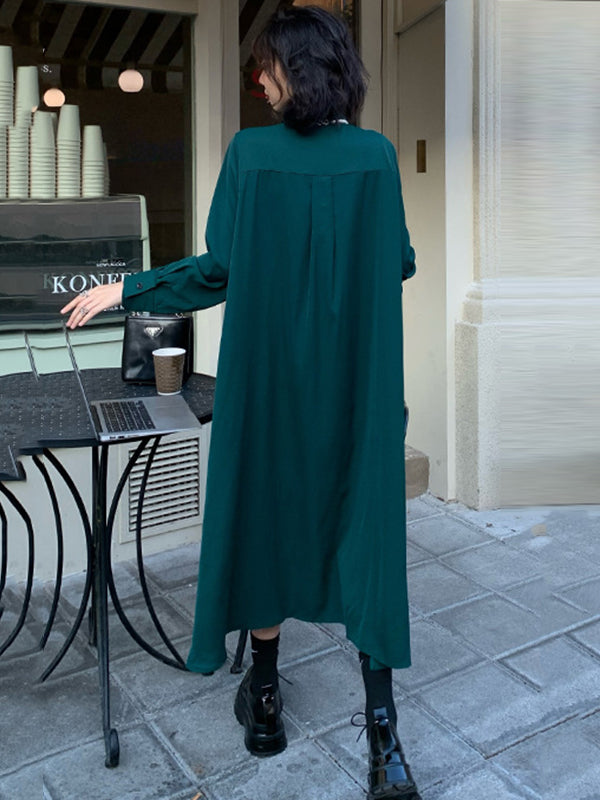 Urban Knitting Vest Split-Joint False Two Midi Dress