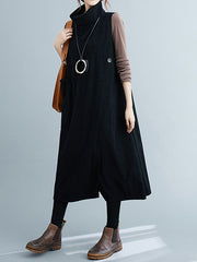 Women Retro Padded High Neck Sleeveless Dress