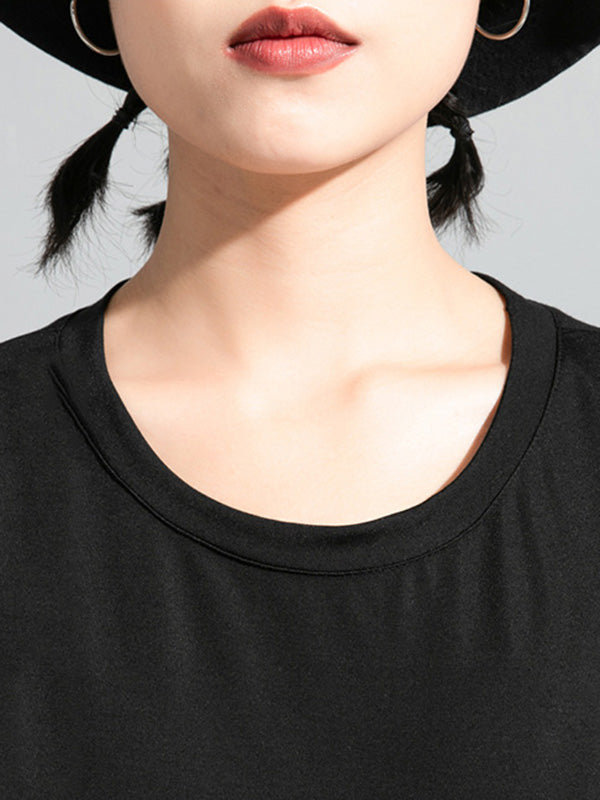 Original Asymmetric Zipper T-Shirts Tops