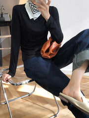 Casual Solid Modal Half High-Neck Base Shirt