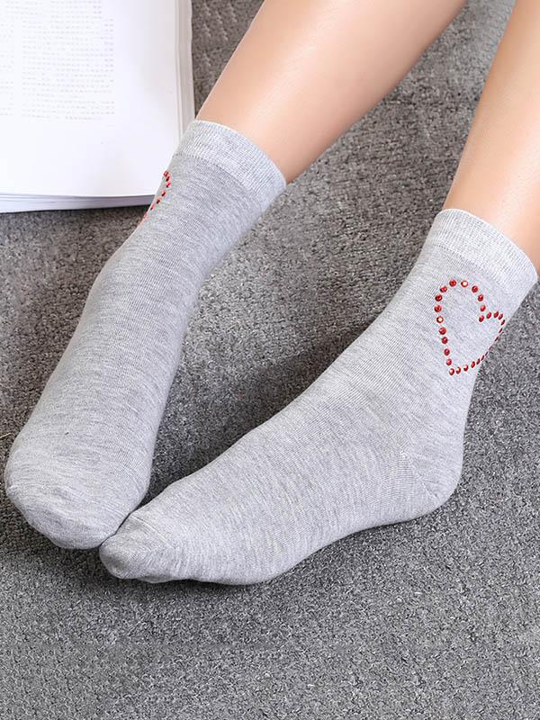 Love Decoration Plain Socks