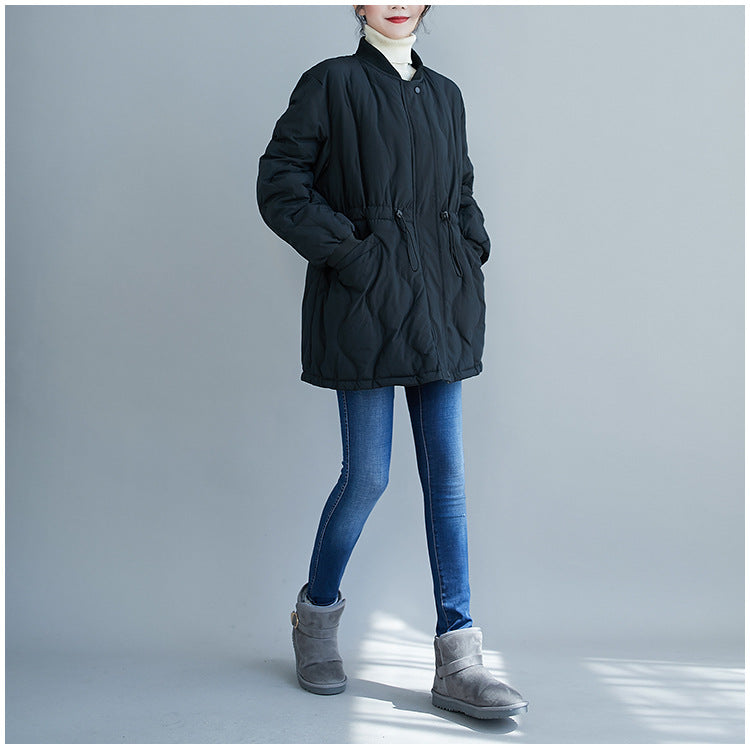 Stand Collar Solid Thick Coat