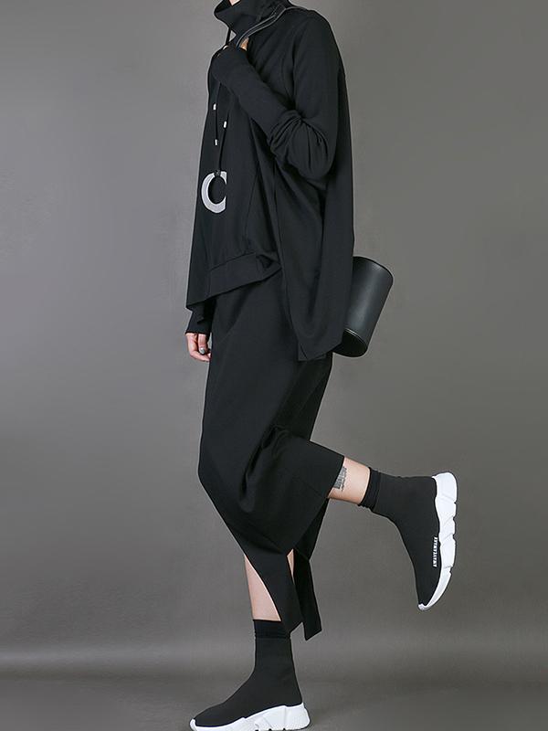 Loose Solid Cropped Batwing Cloak