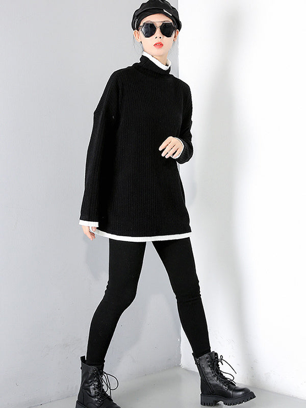 Women High Neck Pullover Casual Sweater