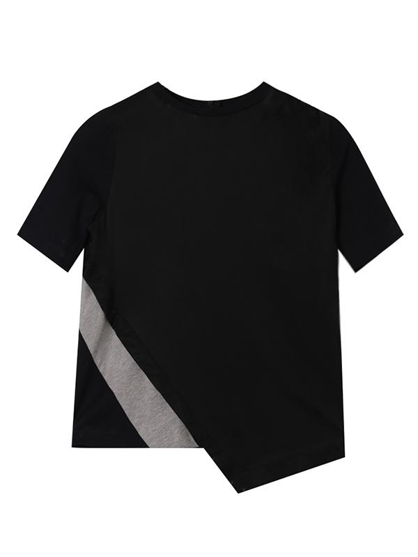 Split-joint Asymmetric T-shirt Tops