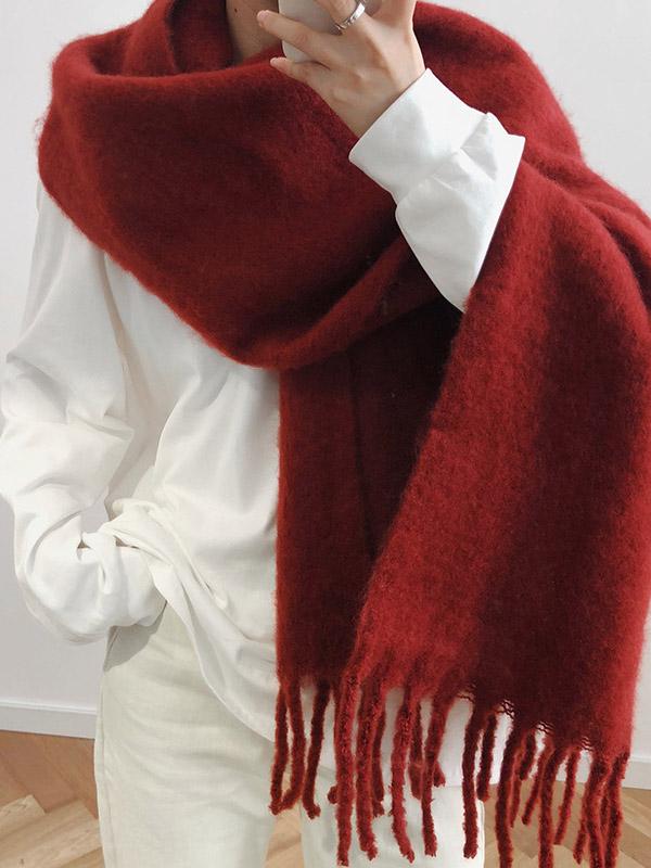 Warm Mohair Thicken Big Neckerchief Shawl