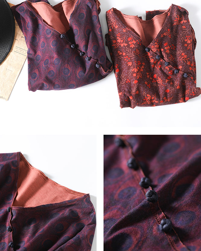 Retro Plate Button Slash Irregular T-Shirt