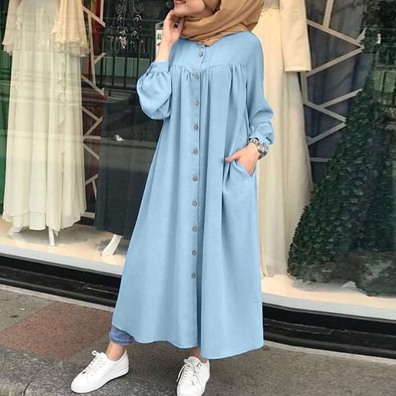 Casual Stand Collar Long Sleeve Dress