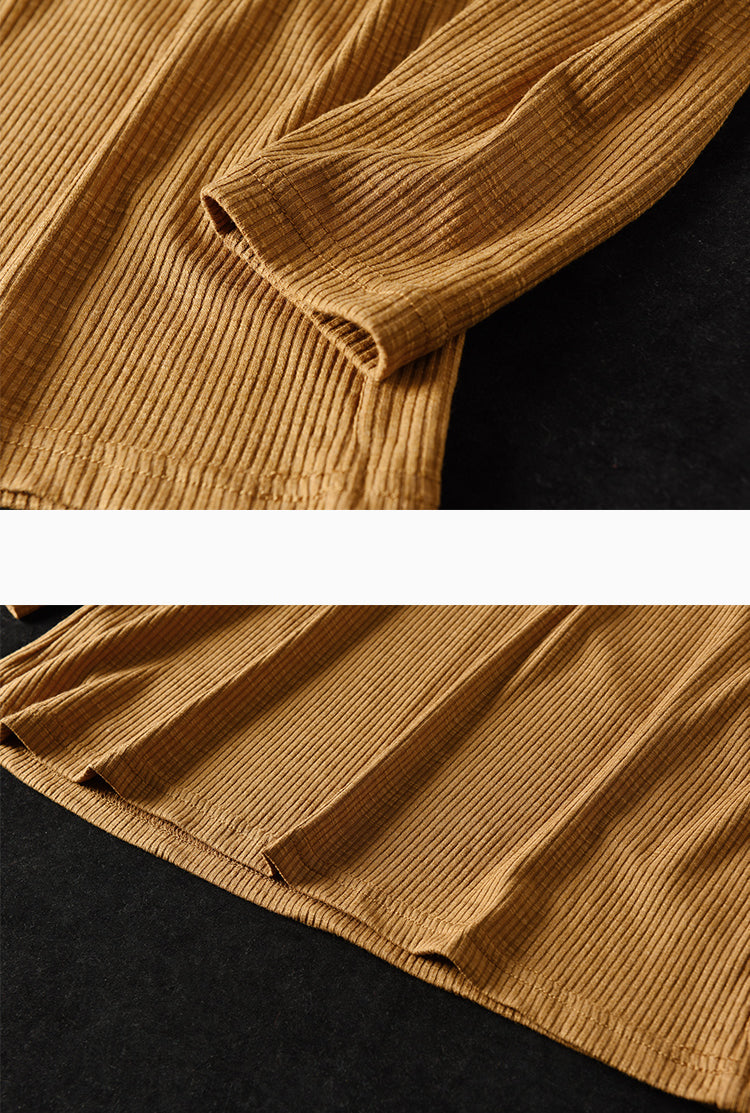 Solid Color Pit Striped Hooded Loose T-Shirt
