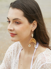 Bohemian Rattan Shell Earrings