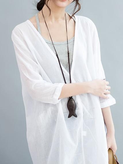 See Through The Front buttons Sunscreen Shirt