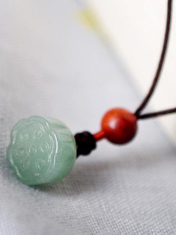 Ethnic Vintage Jade Pendant Necklace