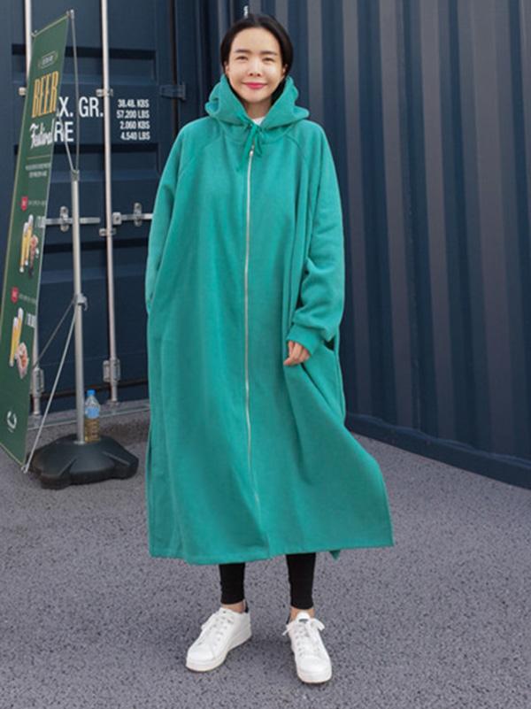 Loose Warm Long Hooded Outwear