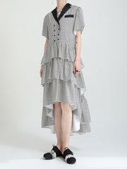 Lapel Simple Original Blouse Midi Dress