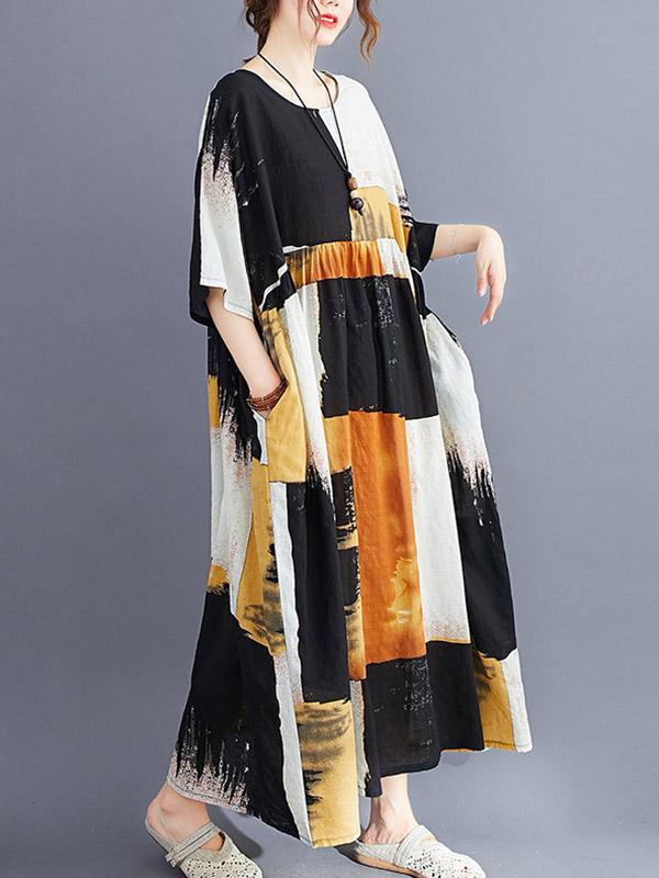 Loose Split-Joint Big-Hem Long Dress