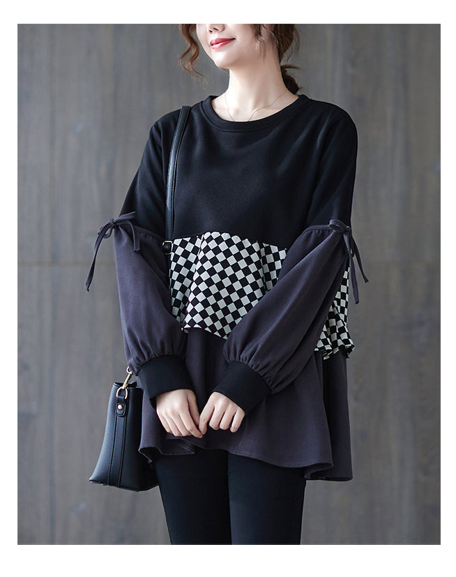 Round Neck Patchwork T-Shirt