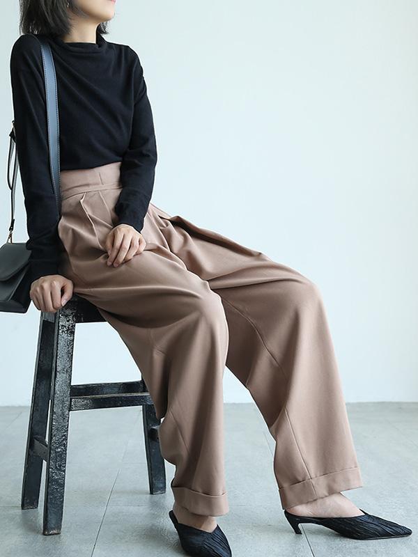 Loose Wide-Leg High-Waist Suit Pants