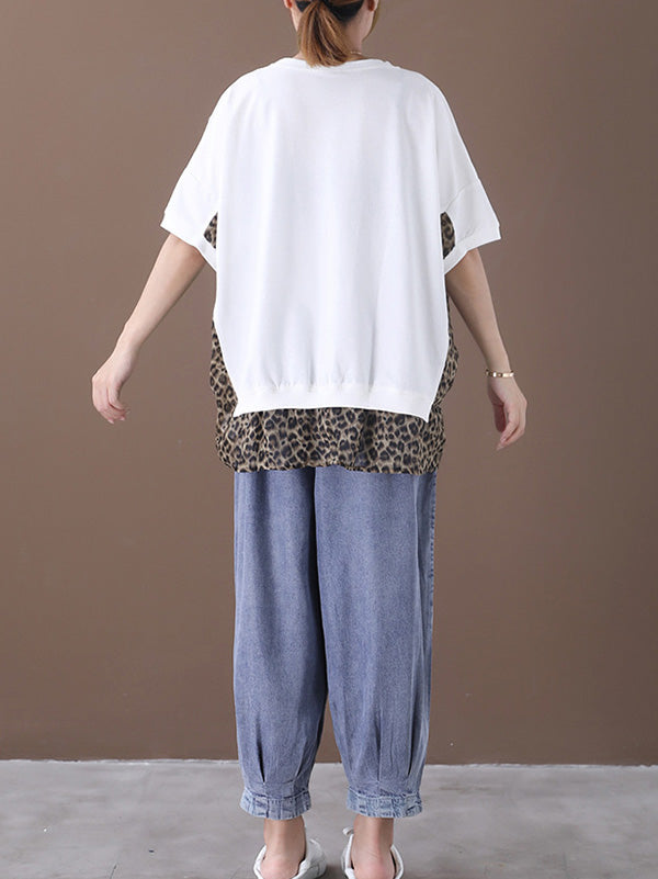 Original False Two Leopard T-Shirts Tops