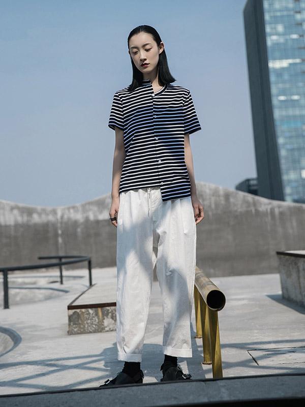 Irregular Loose Simple Stripes T-Shirt