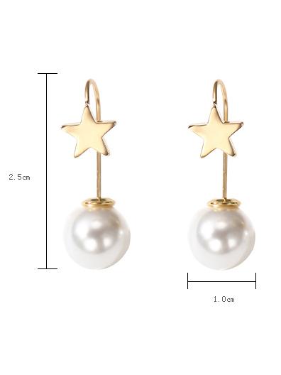 Star Imitation Pearls Earring