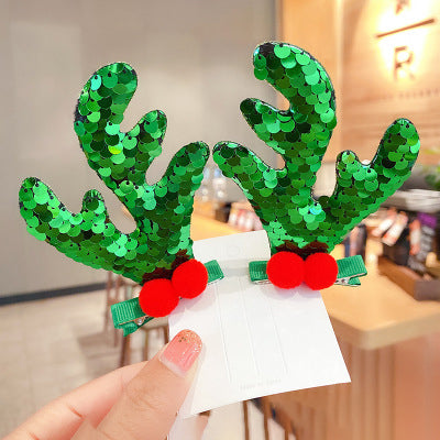 1Pair Christmas Sequined Hair Clip