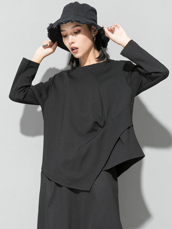 Original Solid Irregularity T-Shirts Tops