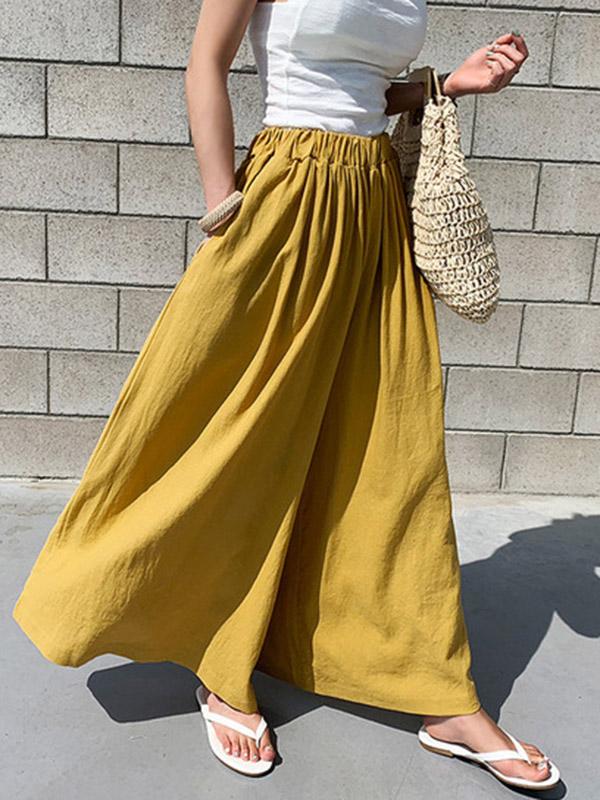 Loose Wide-leg Linen Pants