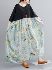 Original Floral Round-Neck Dress