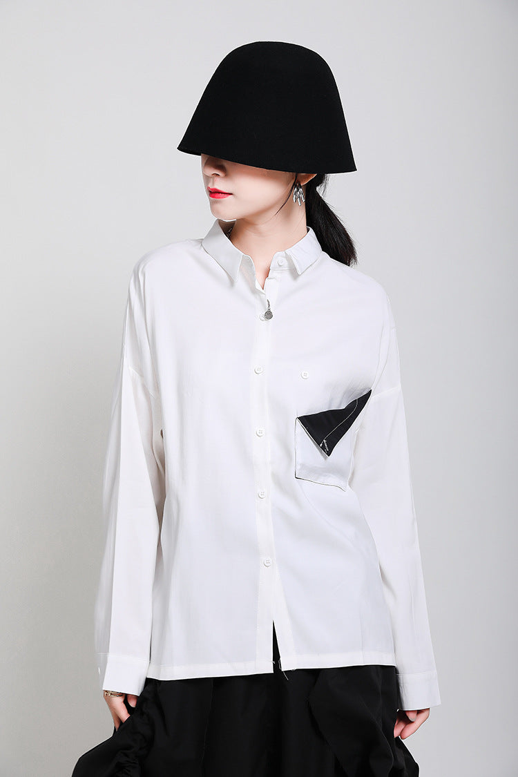 Women Loose Collar Casual Shirt