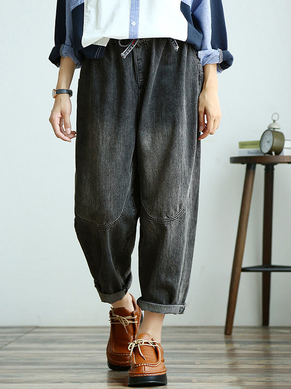 Loose Bandage Denim Harem Pant