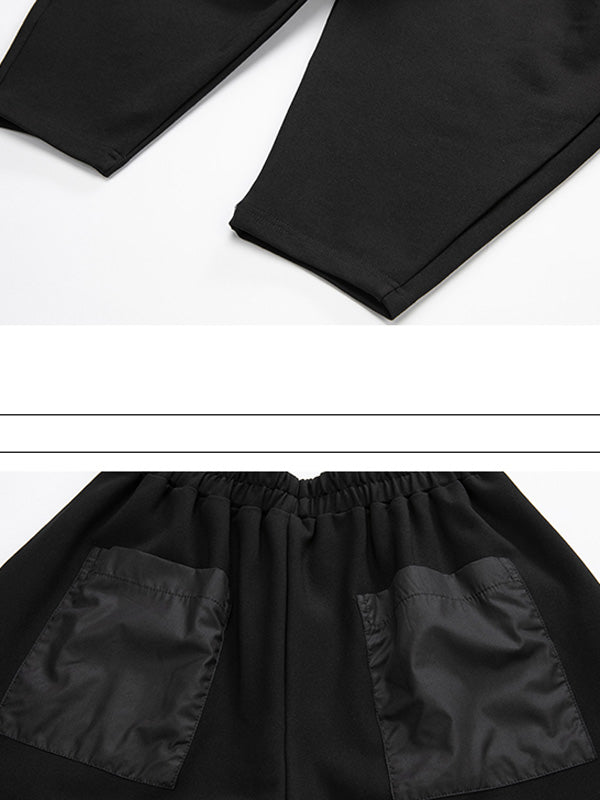 Original Asymmetric Split-Joint Patch Pocket Harem Pants