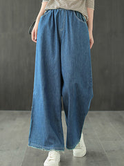 Tasseled Wide Leg Denim Pant