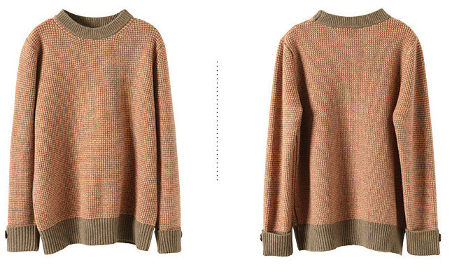 Solid Color Loose Pullover Sweater