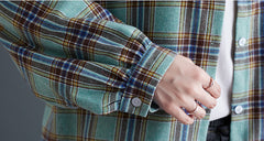 Casual Plaid Lapel Long Sleeves Shirt