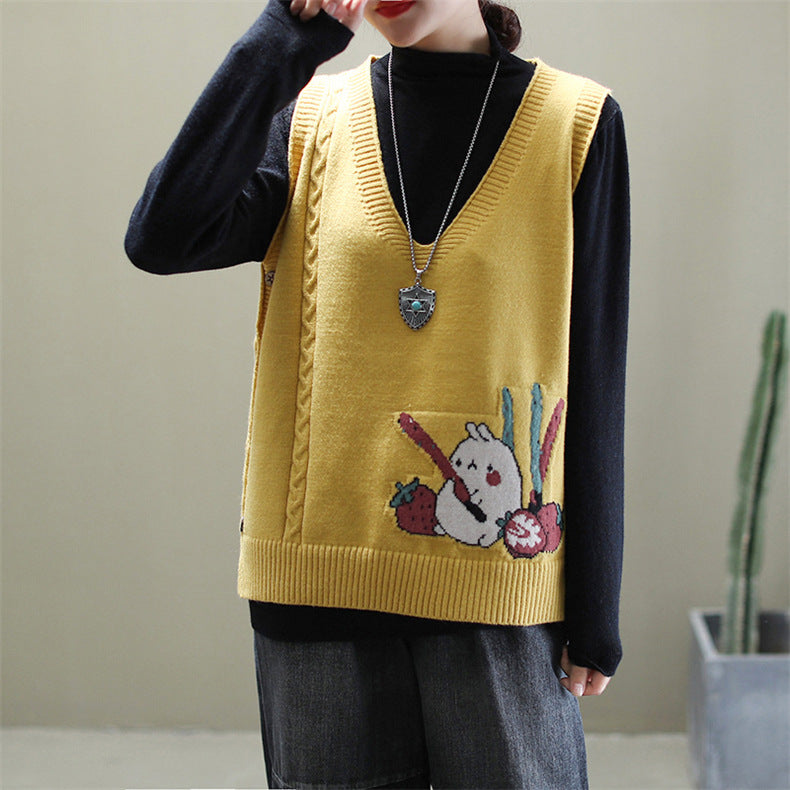 V-Neck Loose Sweater Vest