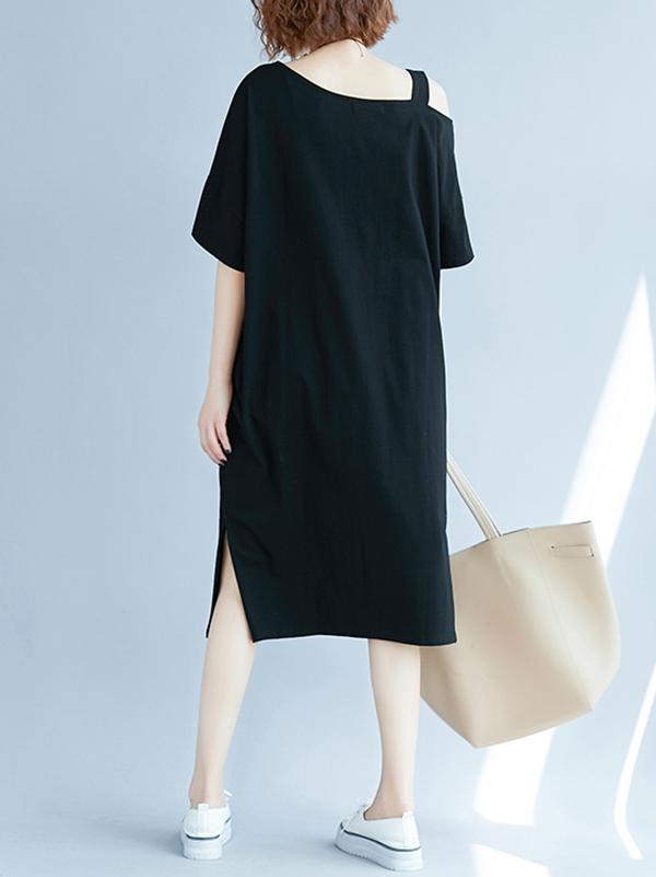 Loose Off-The-Shoulder Long T-Shirt