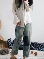 Ordinary Cool Ripped Trousers Jeans