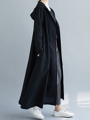 Skinny Hooded Cardigan Trench Coat Outwear
