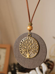 Simple Wood Tree Necklace