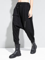 Minimalist Solid Elasticity Harem Pants