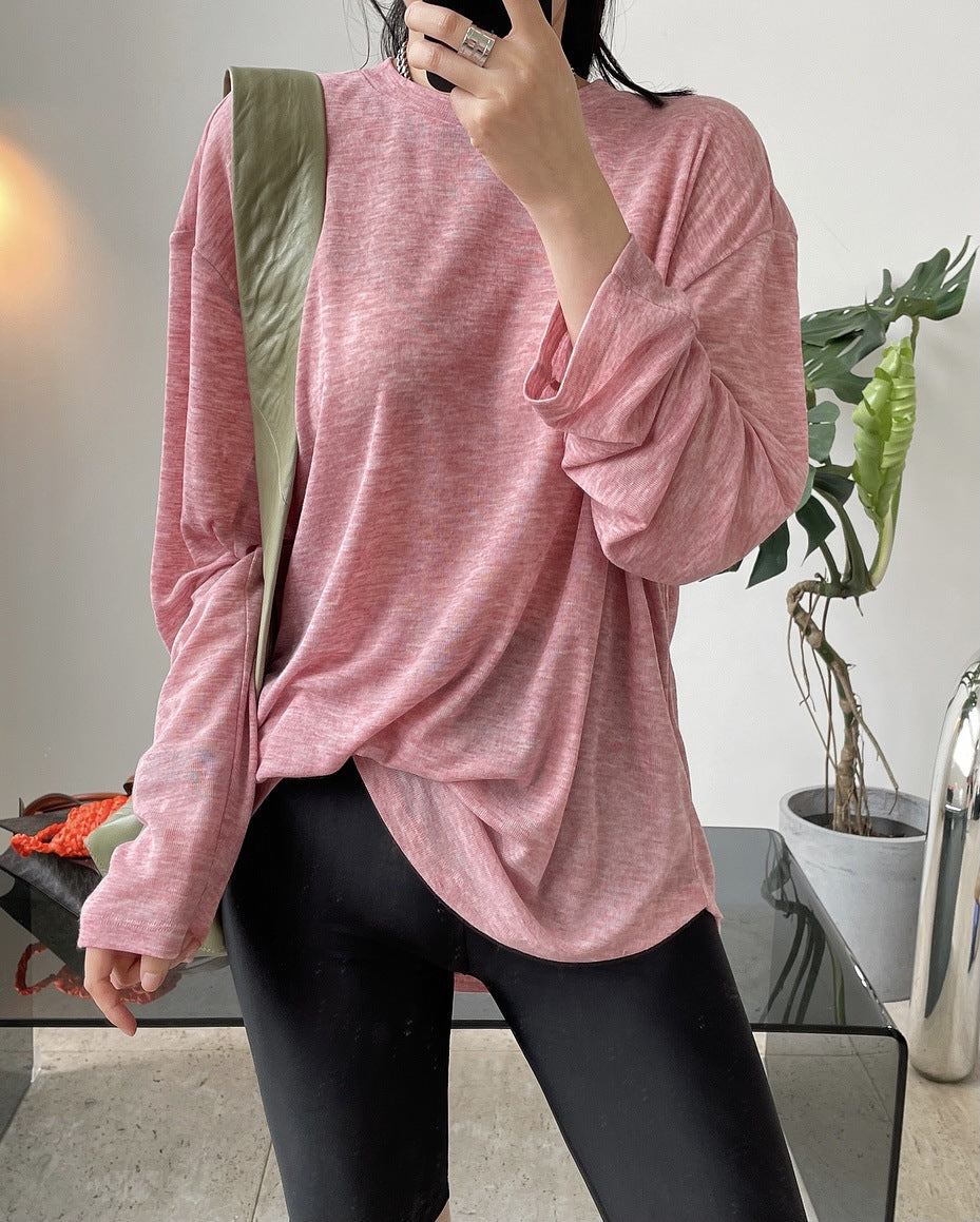 Sun-protective Simple Solid Long Sleeves T-shirt