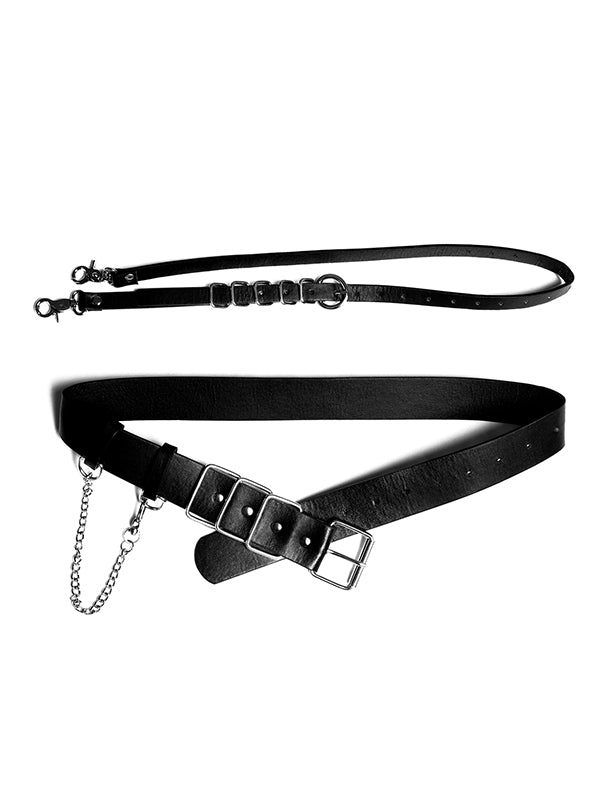 Original Two Piece Metal Square Buckle Removable Chain Belt