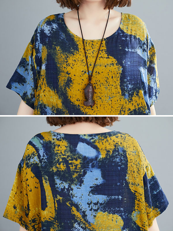 Original Printed Round-Neck Dress