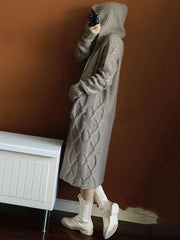 Casual Twist Wool Knitting Sweater Coat