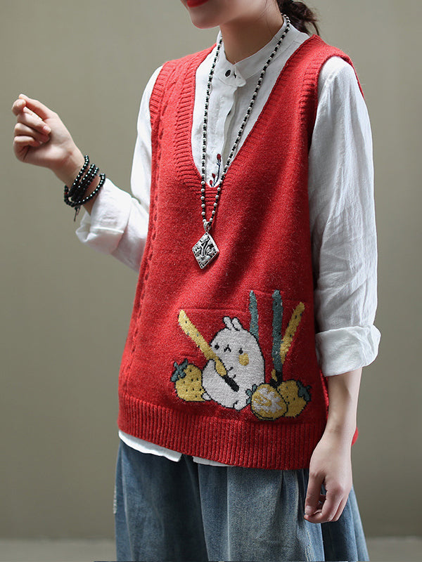V-Neck Loose Sweater Vest