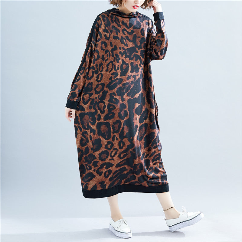 Loose Leopard Printed Maxi Dress