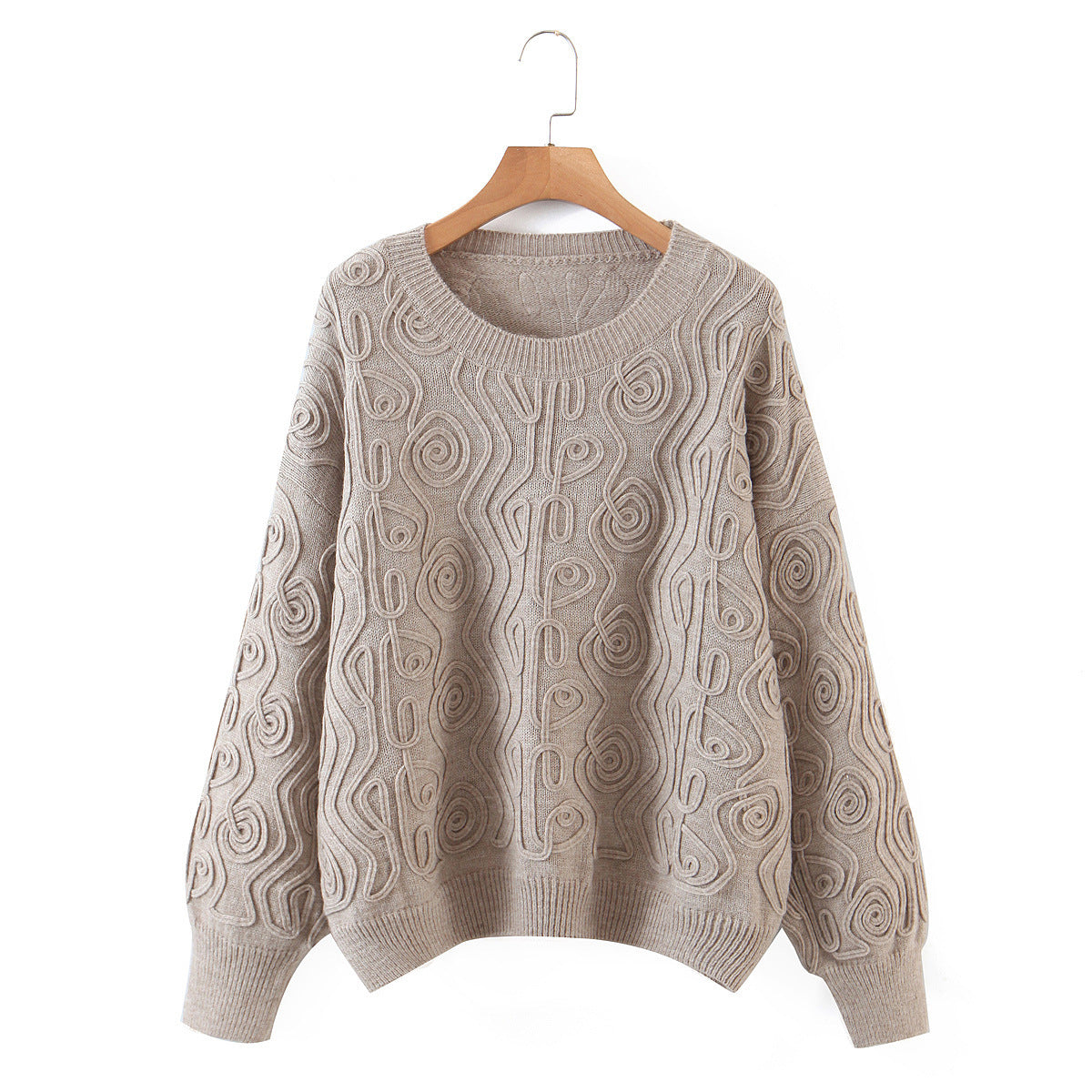 Solid Color Loose Round Neck Sweater