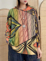 Retro Loose Geometric Printed Sweater