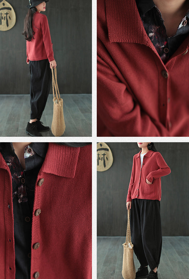 Vintage Lapel Loose-Fitting Coat